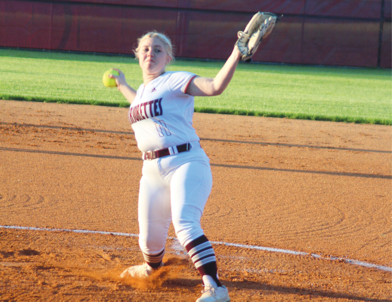 Mabry Taylor pitches against a tough Coffee County team.